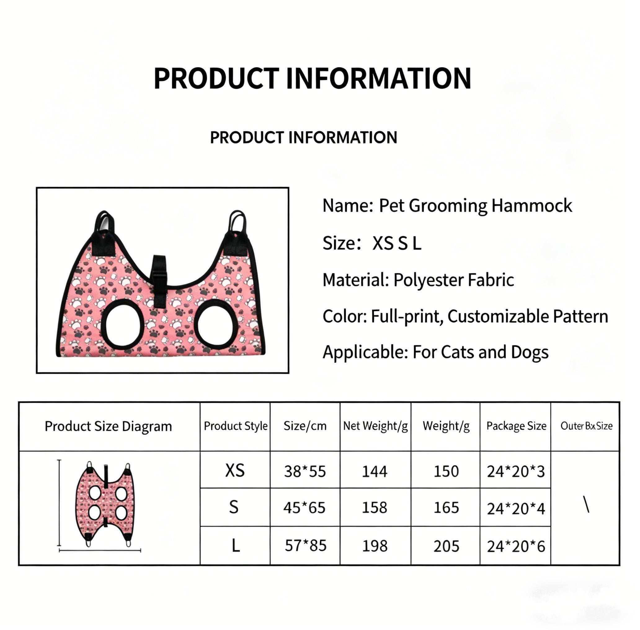 Pet Grooming Hammock Helper - Durable & Breathable Sling for Dogs & Cats, for Nail Trimming, Bathing, Grooming & Medication